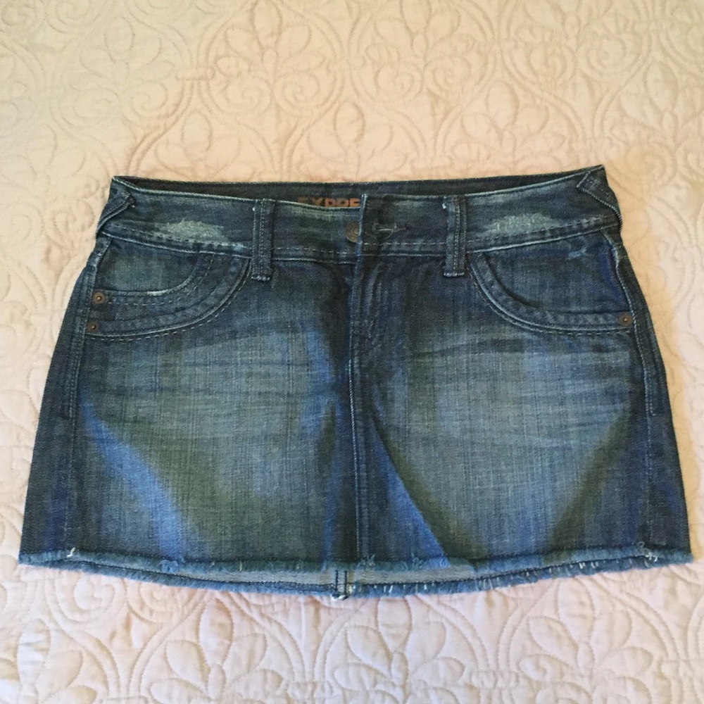 EUC Vintage 2000s Y2K Express 100% cotton denim low rise mini skirt size 2